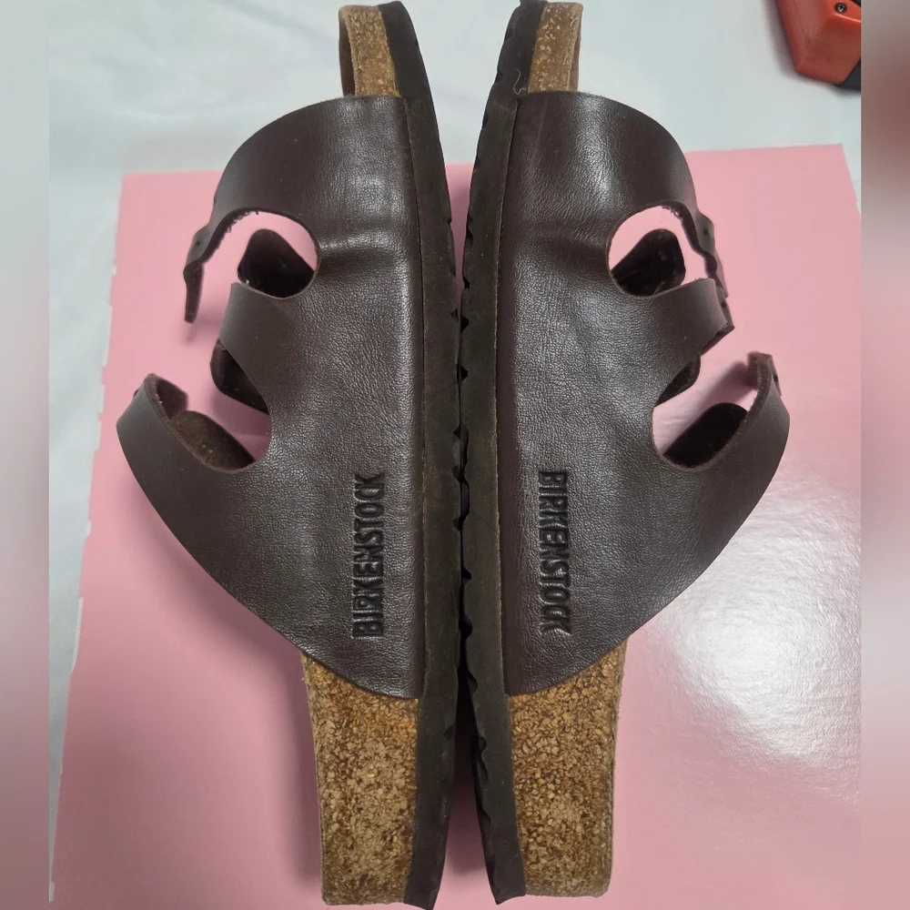 Birkenstock Dark Brown Triple Strap Sandals - Picture 9 of 13
